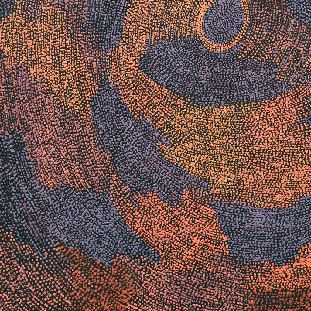 Aboriginal Artwork by Sarah Napurrurla Leo, Ngapa Jukurrpa (Water Dreaming), 107x76cm