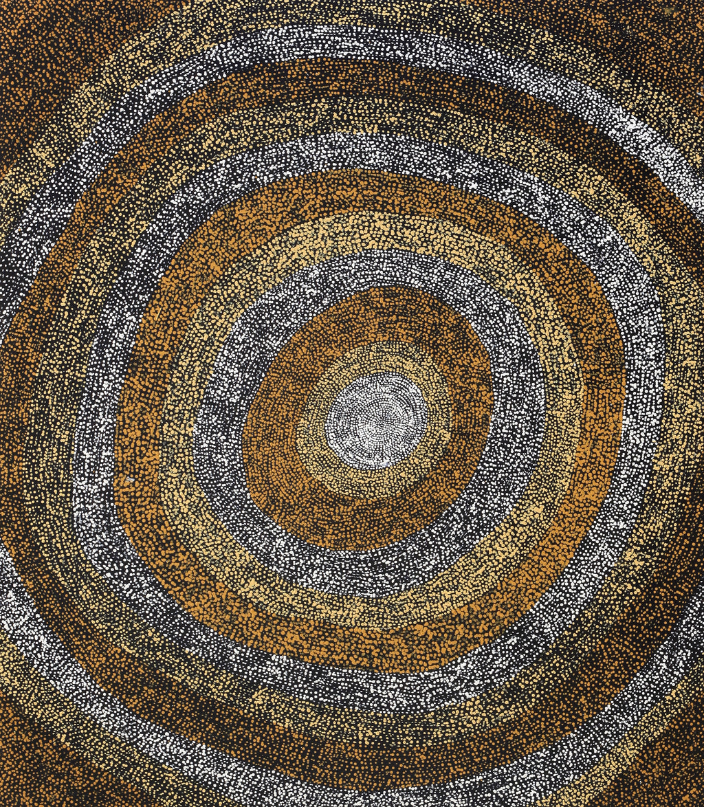 Aboriginal Artwork by Sarah Napurrurla Leo, Ngapa Jukurrpa (Water Dreaming), 122x107cm