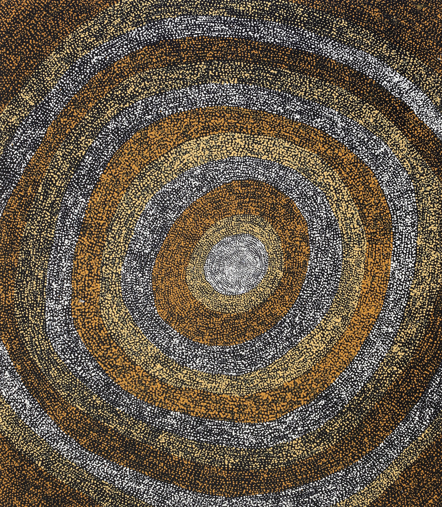 Aboriginal Artwork by Sarah Napurrurla Leo, Ngapa Jukurrpa (Water Dreaming), 122x107cm