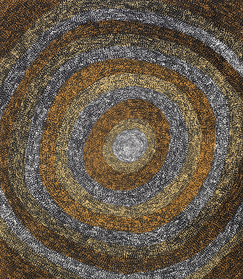 Aboriginal Artwork by Sarah Napurrurla Leo, Ngapa Jukurrpa (Water Dreaming), 122x107cm