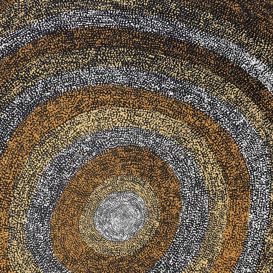 Aboriginal Artwork by Sarah Napurrurla Leo, Ngapa Jukurrpa (Water Dreaming), 122x107cm