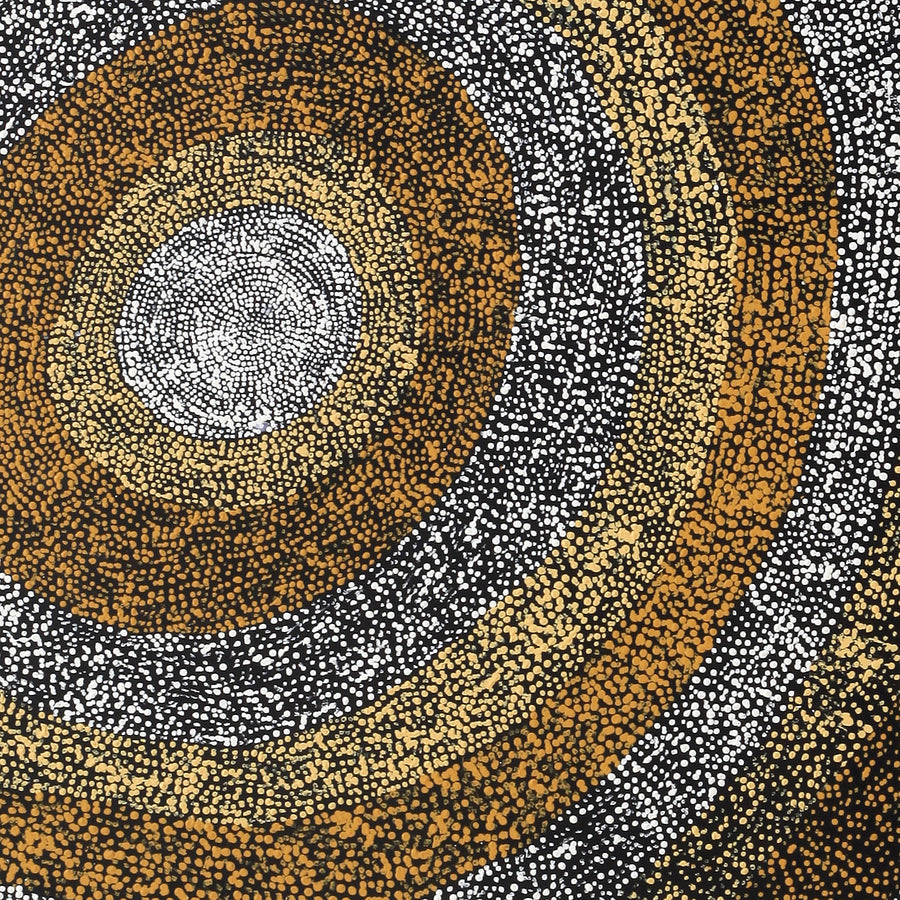 Aboriginal Artwork by Sarah Napurrurla Leo, Ngapa Jukurrpa (Water Dreaming), 122x107cm