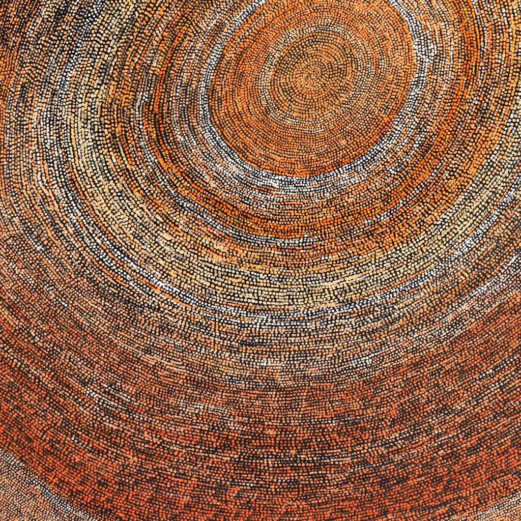 Aboriginal Art by Sarah Napurrurla Leo, Ngapa Jukurrpa (Water Dreaming), 152x107cm - ART ARK®
