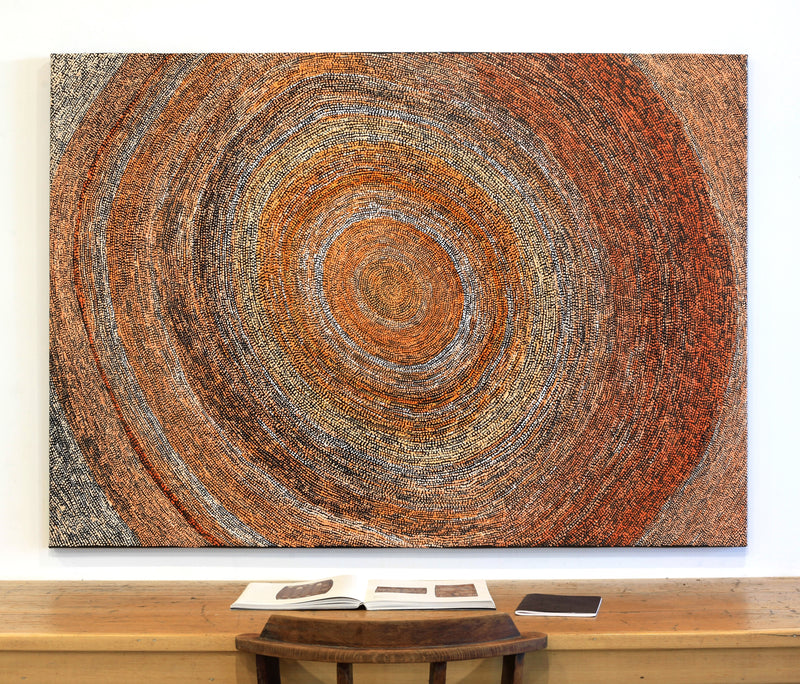 Aboriginal Artwork by Sarah Napurrurla Leo, Ngapa Jukurrpa (Water Dreaming), 152x107cm