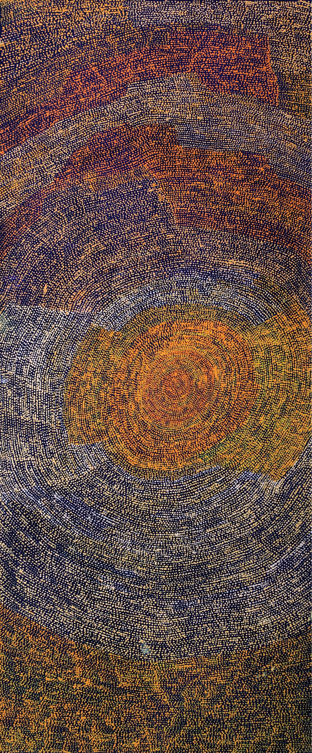 Aboriginal Artwork by Sarah Napurrurla Leo, Ngapa Jukurrpa (Water Dreaming), 182x76cm