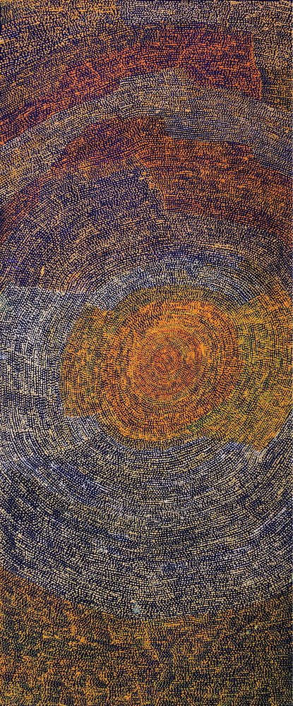 Aboriginal Artwork by Sarah Napurrurla Leo, Ngapa Jukurrpa (Water Dreaming), 182x76cm