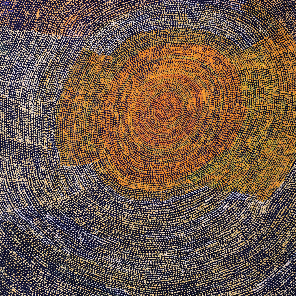 Aboriginal Artwork by Sarah Napurrurla Leo, Ngapa Jukurrpa (Water Dreaming), 182x76cm