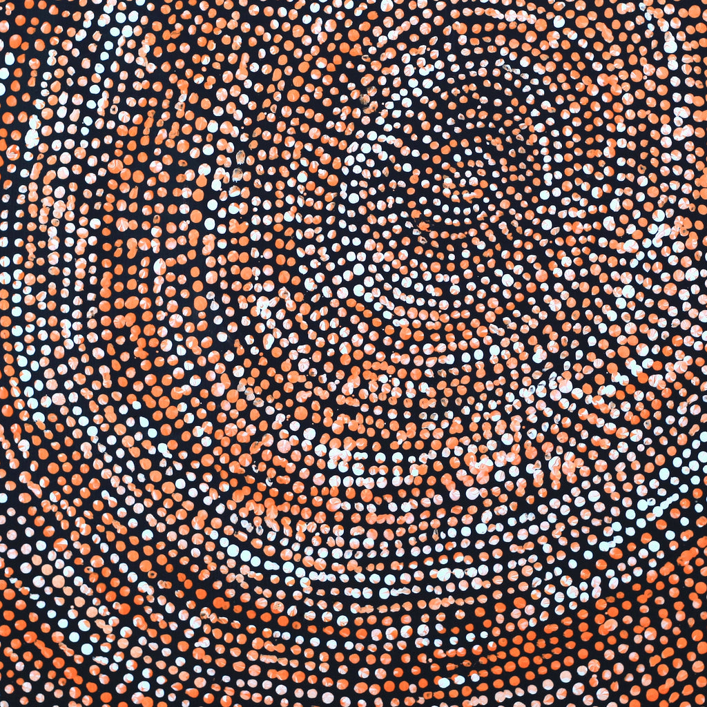 Aboriginal Artwork by Sarah Napurrurla Leo, Ngapa Jukurrpa (Water Dreaming), 30x30cm
