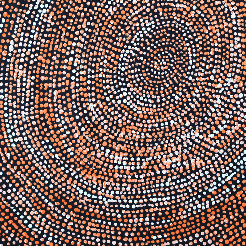 Aboriginal Artwork by Sarah Napurrurla Leo, Ngapa Jukurrpa (Water Dreaming), 30x30cm