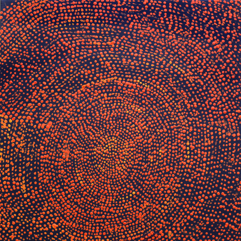 Aboriginal Artwork by Sarah Napurrurla Leo, Ngapa Jukurrpa (Water Dreaming), 30x30cm