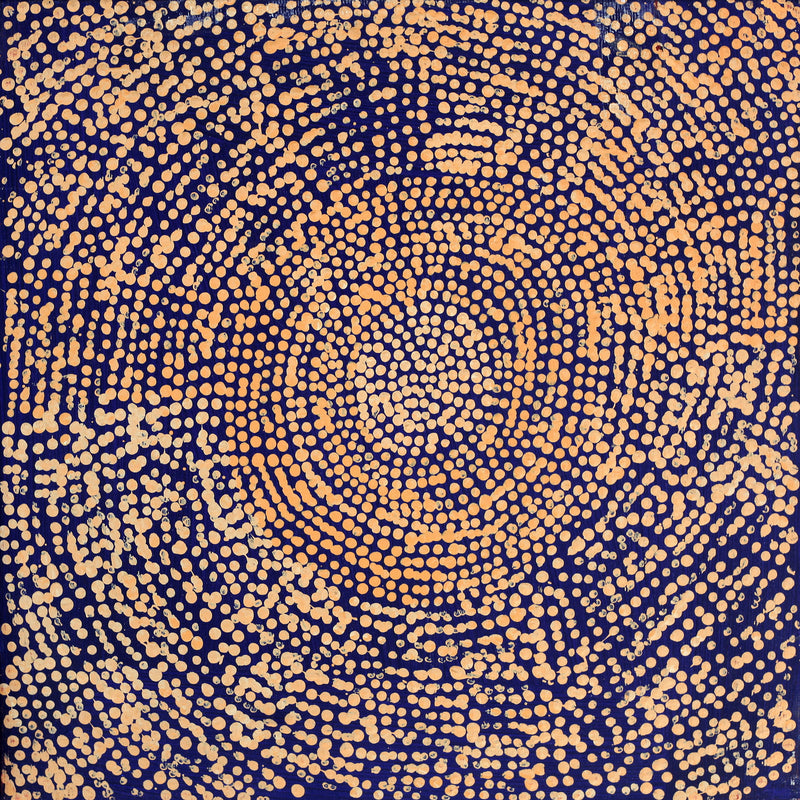 Aboriginal Artwork by Sarah Napurrurla Leo, Ngapa Jukurrpa (Water Dreaming), 30x30cm