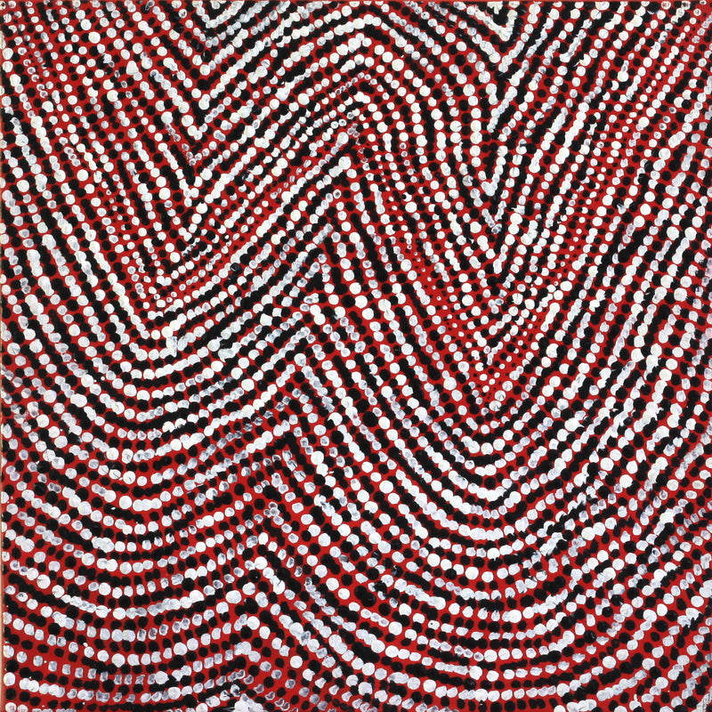 Aboriginal Artwork by Sarah Napurrurla Leo, Lukarrara Jukurrpa, 30x30cm
