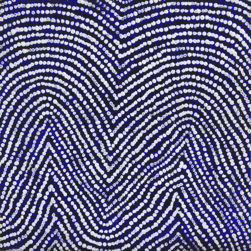 Aboriginal Artwork by Sarah Napurrurla Leo, Lukarrara Jukurrpa, 30x30cm