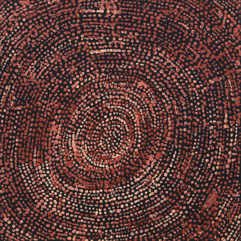 Aboriginal Artwork by Sarah Napurrurla Leo, Ngapa Jukurrpa (Water Dreaming), 30x30cm