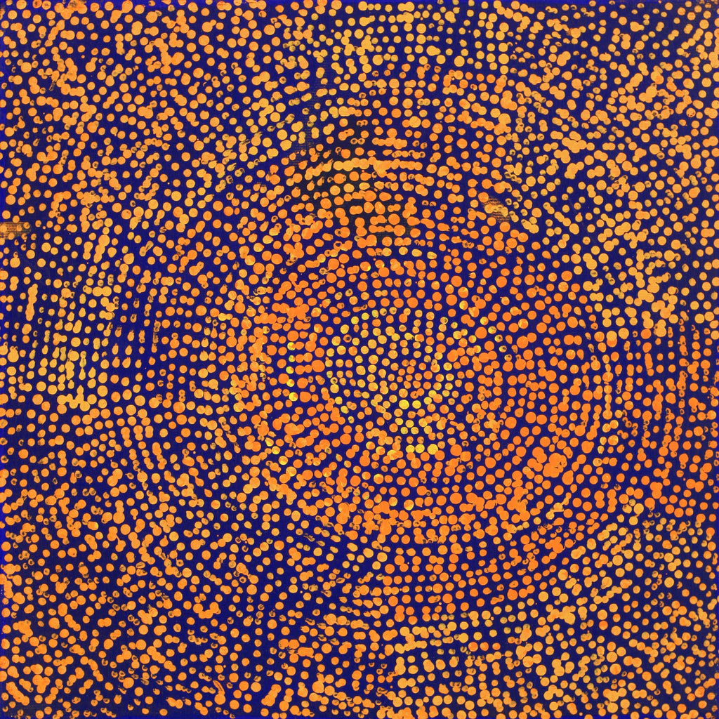 Aboriginal Artwork by Sarah Napurrurla Leo, Ngapa Jukurrpa (Water Dreaming), 30x30cm