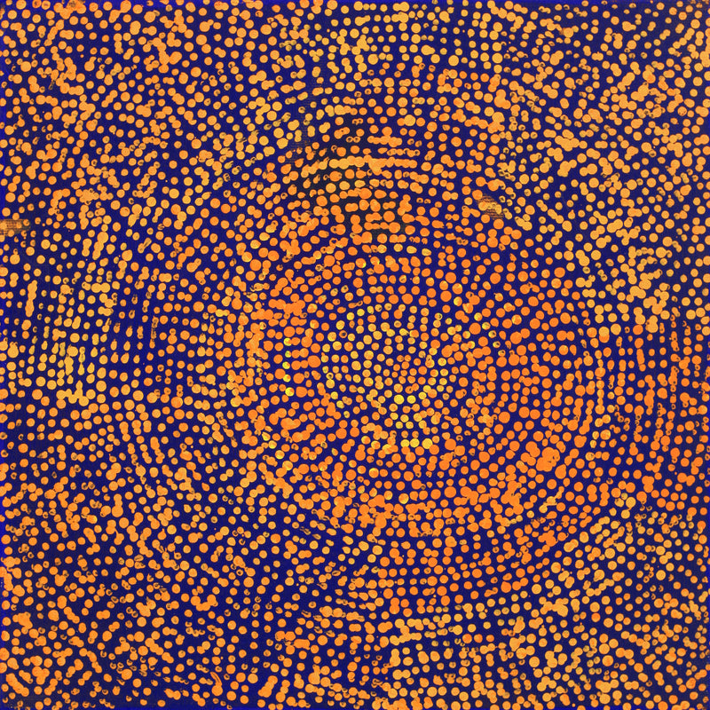 Aboriginal Artwork by Sarah Napurrurla Leo, Ngapa Jukurrpa (Water Dreaming), 30x30cm