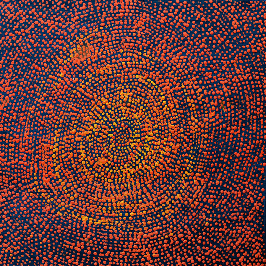 Aboriginal Artwork by Sarah Napurrurla Leo, Ngapa Jukurrpa (Water Dreaming), 30x30cm
