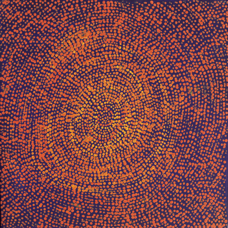 Aboriginal Artwork by Sarah Napurrurla Leo, Ngapa Jukurrpa (Water Dreaming), 30x30cm