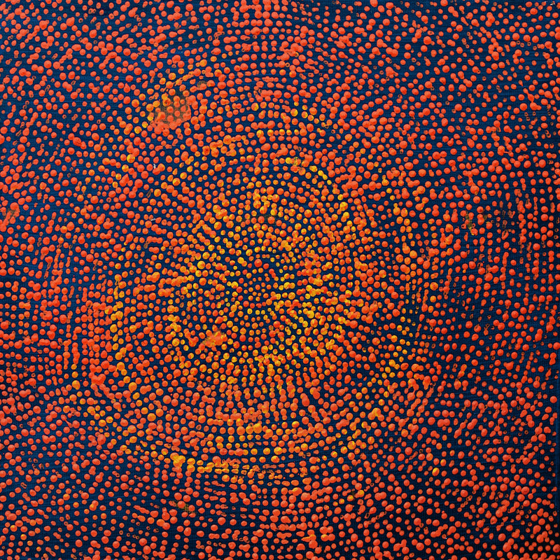 Aboriginal Artwork by Sarah Napurrurla Leo, Ngapa Jukurrpa (Water Dreaming), 30x30cm