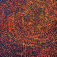 Aboriginal Artwork by Sarah Napurrurla Leo, Ngapa Jukurrpa (Water Dreaming), 30x30cm