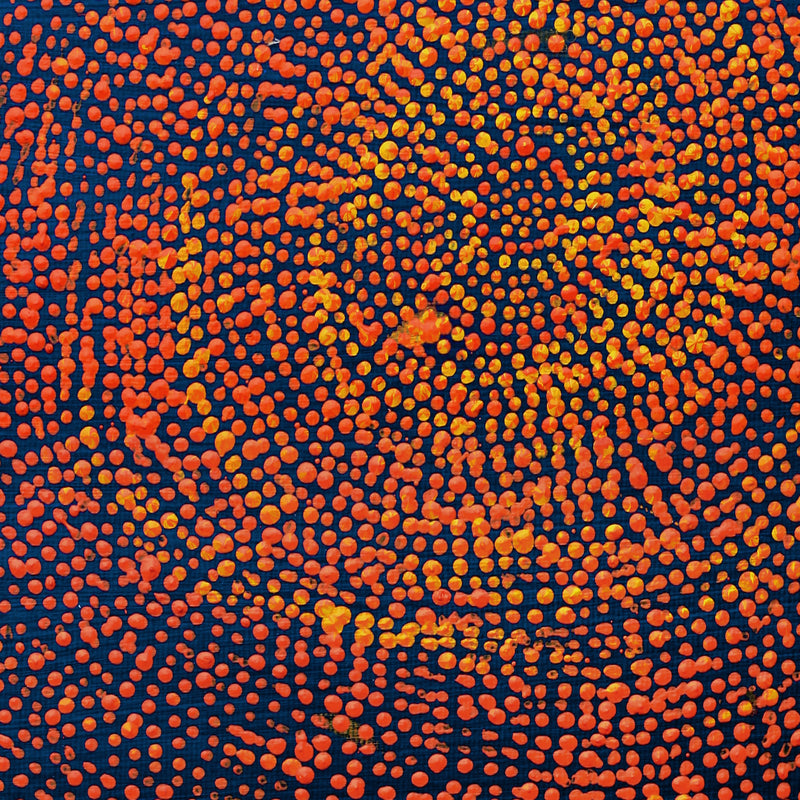 Aboriginal Artwork by Sarah Napurrurla Leo, Ngapa Jukurrpa (Water Dreaming), 30x30cm