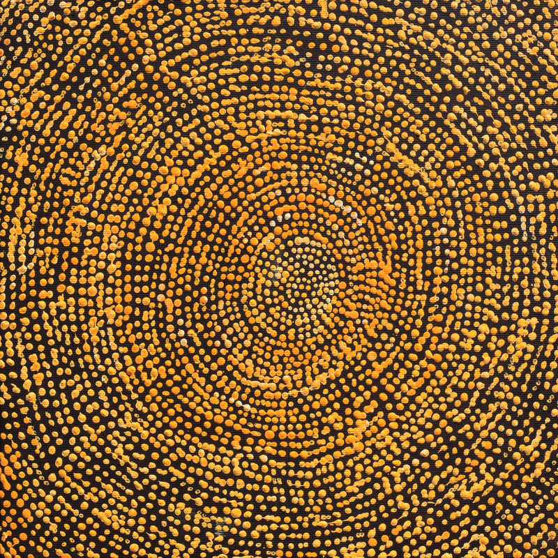 Aboriginal Artwork by Sarah Napurrurla Leo, Ngapa Jukurrpa (Water Dreaming), 30x30cm