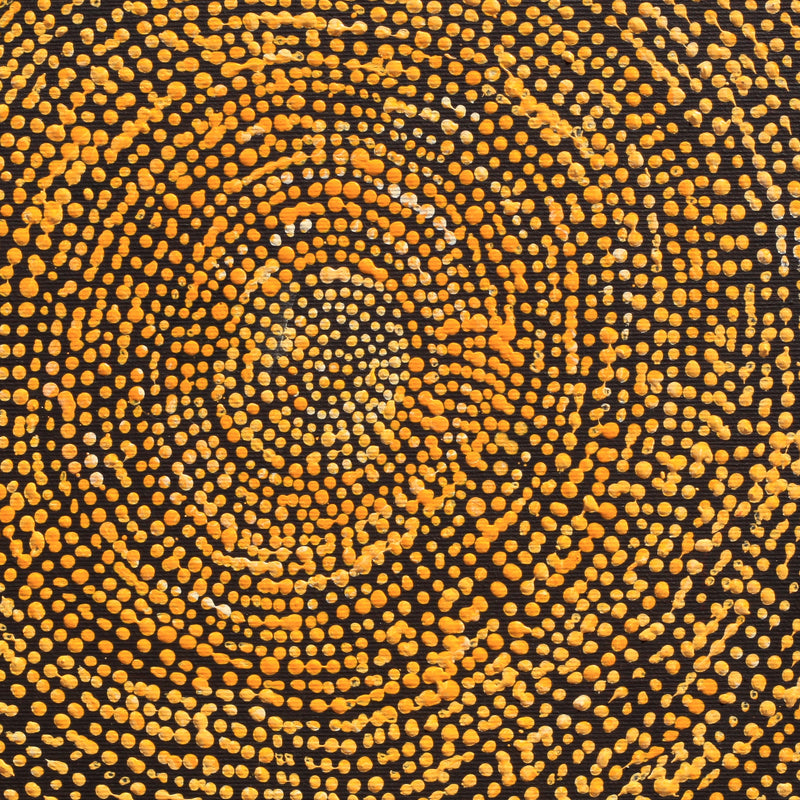 Aboriginal Artwork by Sarah Napurrurla Leo, Ngapa Jukurrpa (Water Dreaming), 30x30cm