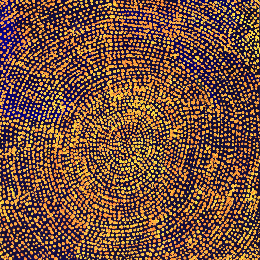 Aboriginal Artwork by Sarah Napurrurla Leo, Ngapa Jukurrpa (Water Dreaming), 30x30cm