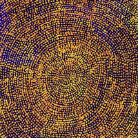 Aboriginal Artwork by Sarah Napurrurla Leo, Ngapa Jukurrpa (Water Dreaming), 30x30cm