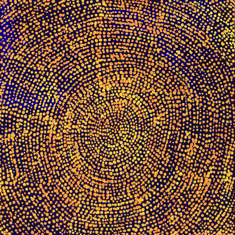 Aboriginal Artwork by Sarah Napurrurla Leo, Ngapa Jukurrpa (Water Dreaming), 30x30cm