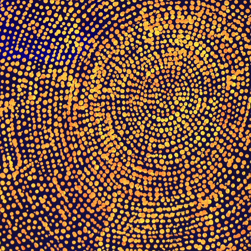Aboriginal Artwork by Sarah Napurrurla Leo, Ngapa Jukurrpa (Water Dreaming), 30x30cm
