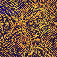 Aboriginal Artwork by Sarah Napurrurla Leo, Ngapa Jukurrpa (Water Dreaming), 30x30cm