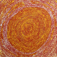 Aboriginal Artwork by Sarah Napurrurla Leo, Ngapa Jukurrpa (Water Dreaming), 30x30cm