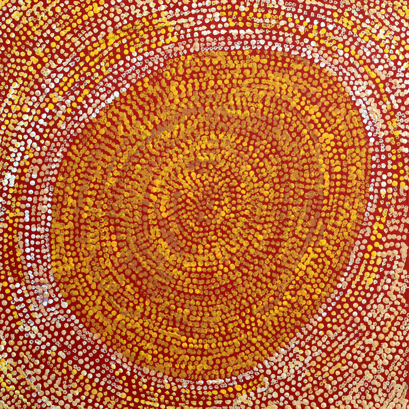 Aboriginal Artwork by Sarah Napurrurla Leo, Ngapa Jukurrpa (Water Dreaming), 30x30cm