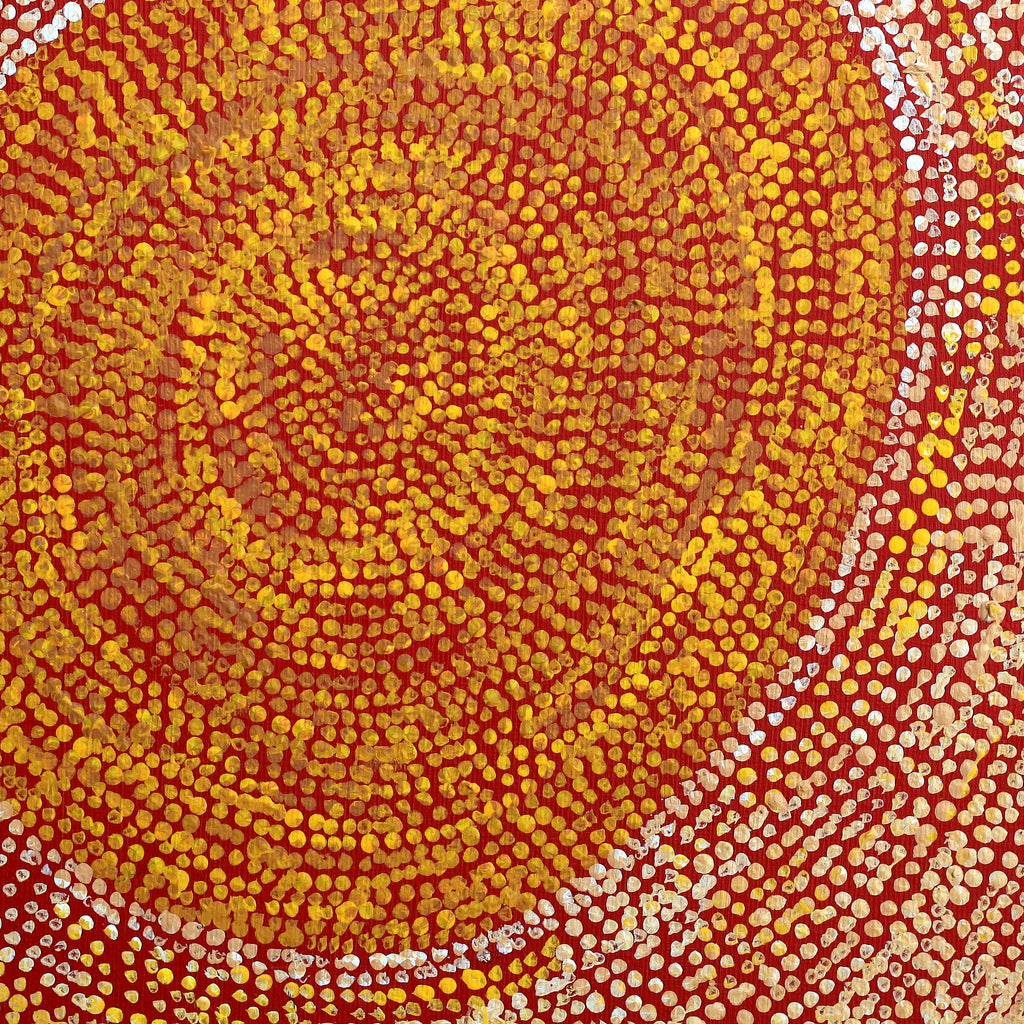 Aboriginal Artwork by Sarah Napurrurla Leo, Ngapa Jukurrpa (Water Dreaming), 30x30cm