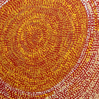 Aboriginal Artwork by Sarah Napurrurla Leo, Ngapa Jukurrpa (Water Dreaming), 30x30cm