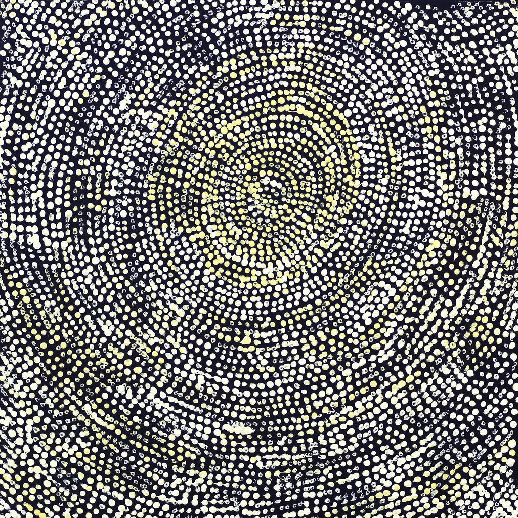 Aboriginal Artwork by Sarah Napurrurla Leo, Ngapa Jukurrpa (Water Dreaming), 30x30cm