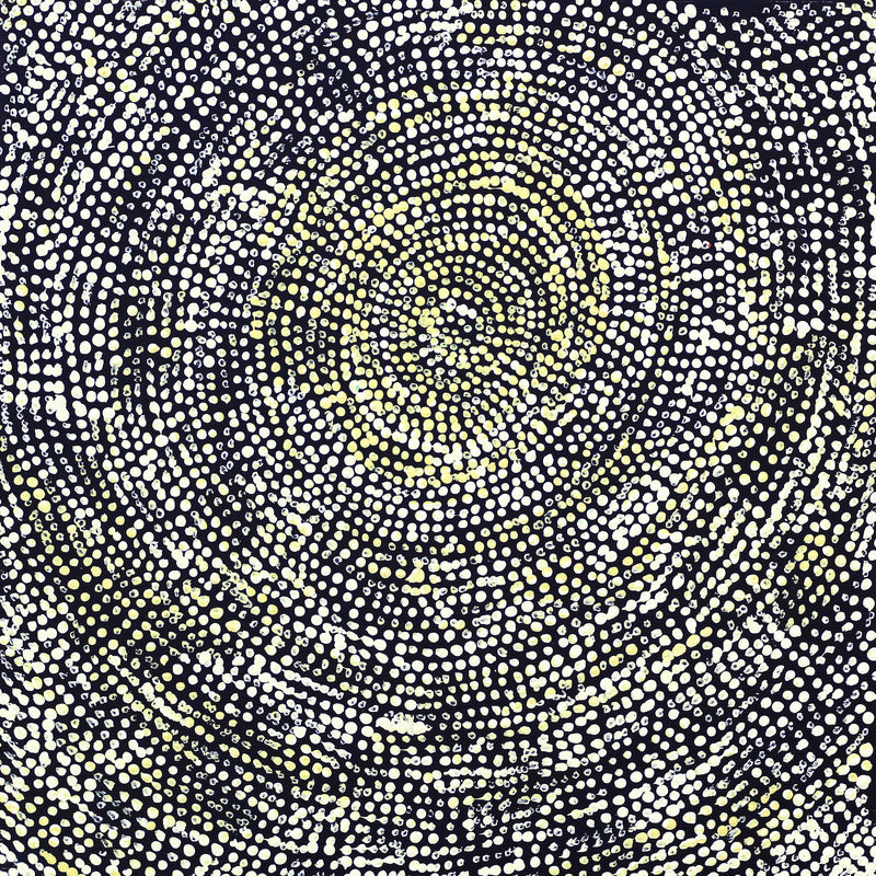 Aboriginal Artwork by Sarah Napurrurla Leo, Ngapa Jukurrpa (Water Dreaming), 30x30cm