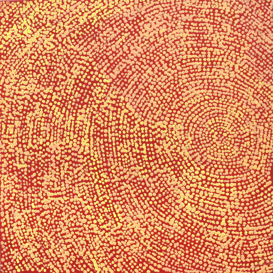 Aboriginal Artwork by Sarah Napurrurla Leo, Ngapa Jukurrpa (Water Dreaming), 30x30cm