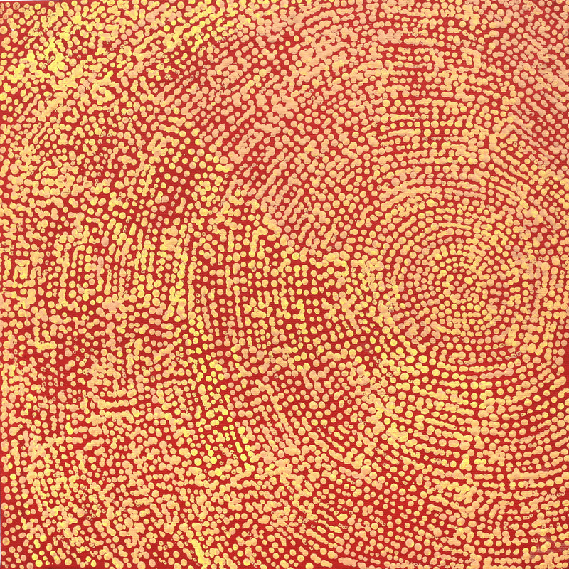 Aboriginal Artwork by Sarah Napurrurla Leo, Ngapa Jukurrpa (Water Dreaming), 30x30cm