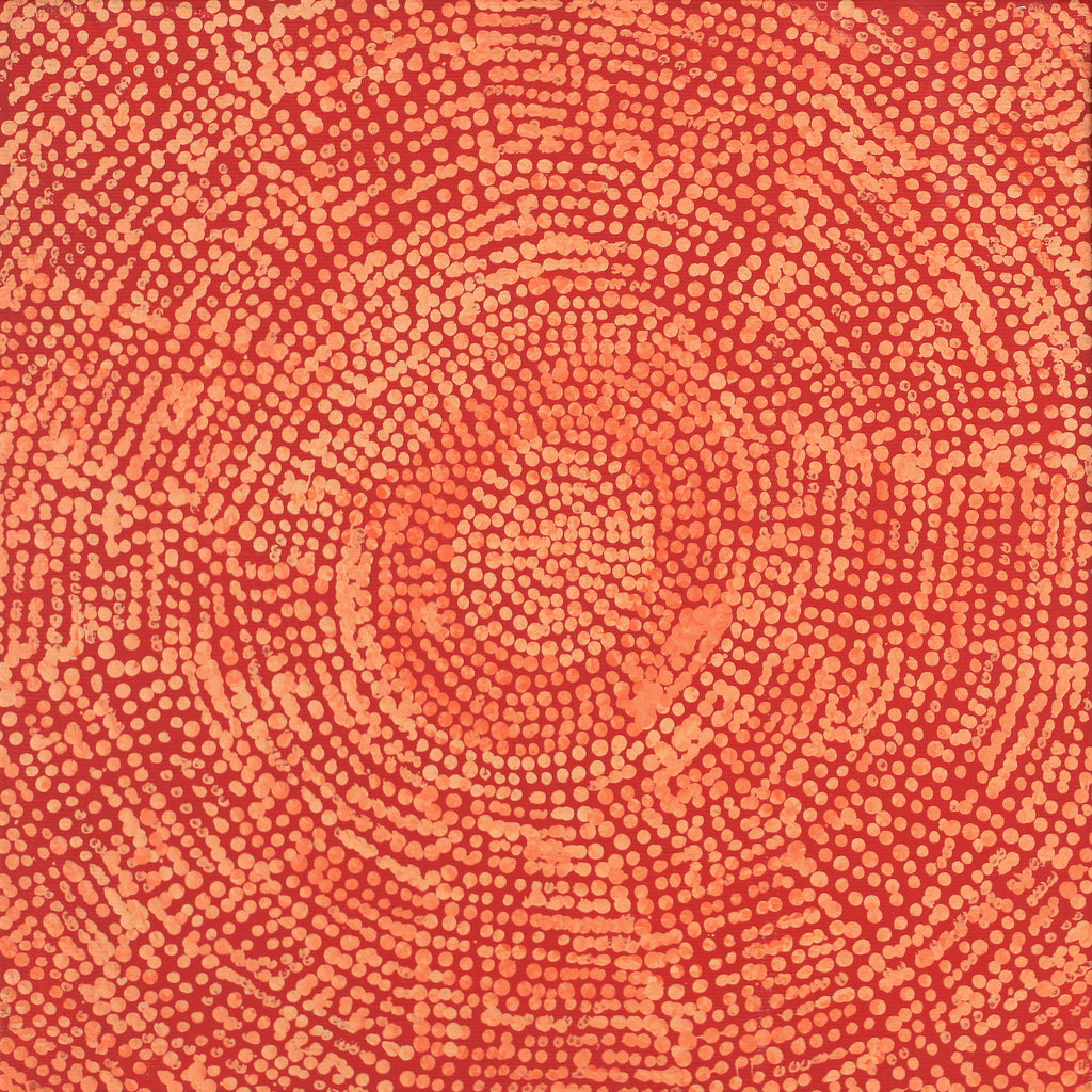 Aboriginal Artwork by Sarah Napurrurla Leo, Ngapa Jukurrpa (Water Dreaming), 30x30cm