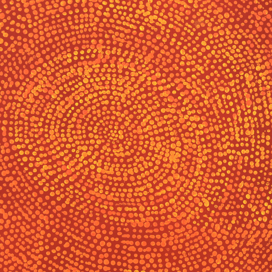Aboriginal Artwork by Sarah Napurrurla Leo, Ngapa Jukurrpa (Water Dreaming), 30x30cm