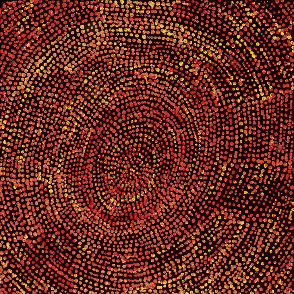 Aboriginal Artwork by Sarah Napurrurla Leo, Ngapa Jukurrpa (Water Dreaming), 30x30cm