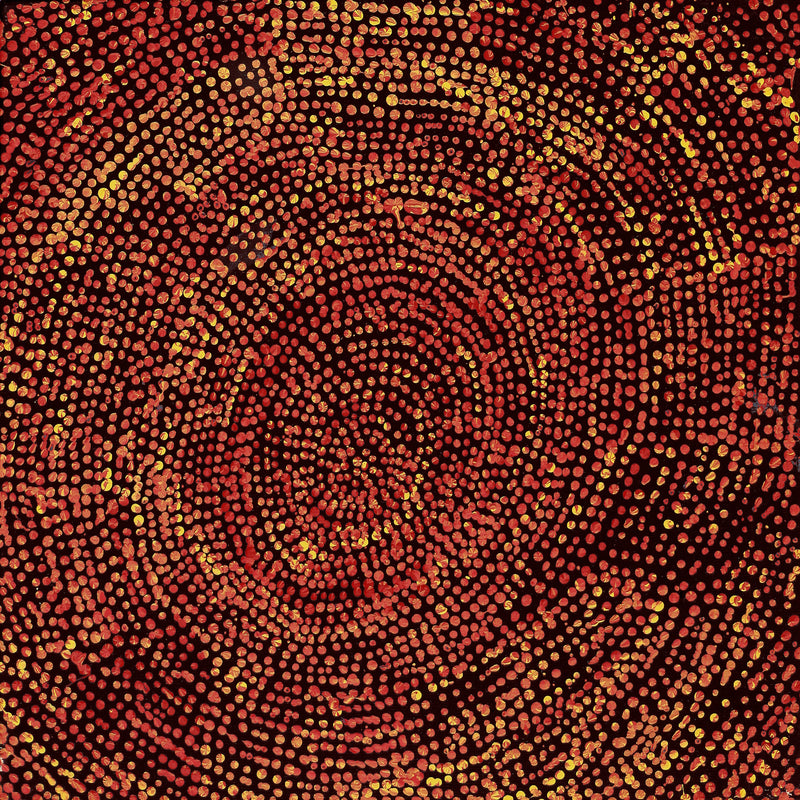 Aboriginal Artwork by Sarah Napurrurla Leo, Ngapa Jukurrpa (Water Dreaming), 30x30cm