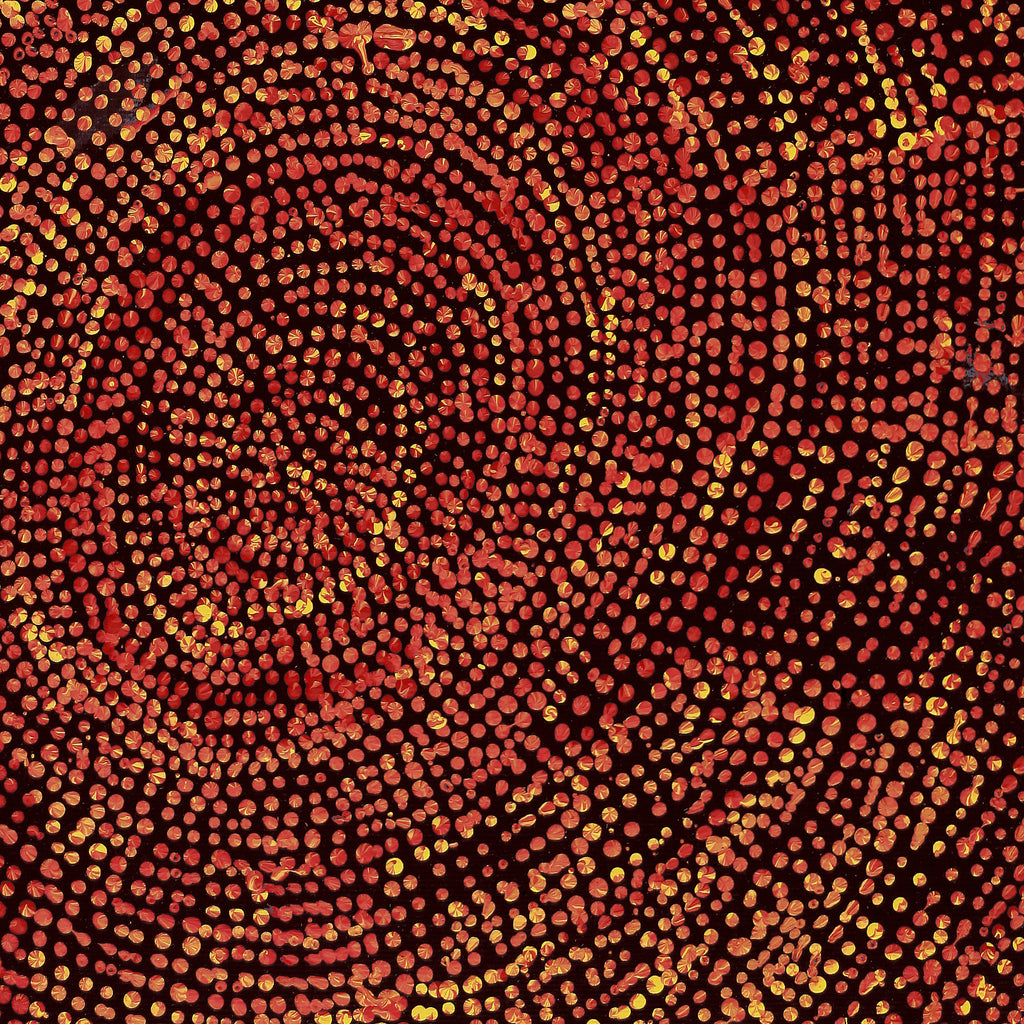 Aboriginal Artwork by Sarah Napurrurla Leo, Ngapa Jukurrpa (Water Dreaming), 30x30cm