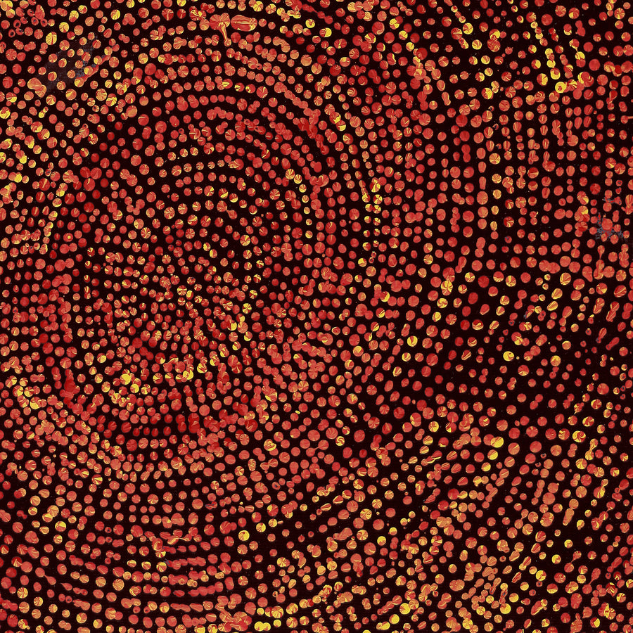 Aboriginal Artwork by Sarah Napurrurla Leo, Ngapa Jukurrpa (Water Dreaming), 30x30cm