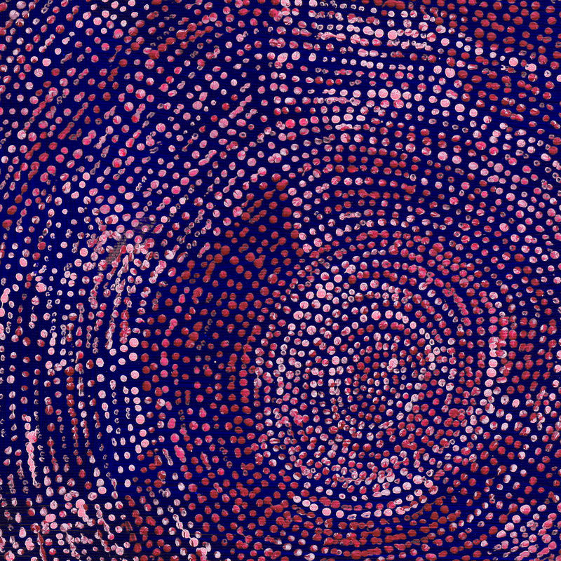 Aboriginal Artwork by Sarah Napurrurla Leo, Ngapa Jukurrpa (Water Dreaming), 30x30cm