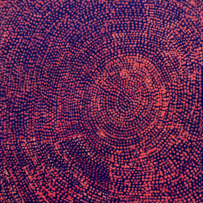 Aboriginal Artwork by Sarah Napurrurla Leo, Ngapa Jukurrpa (Water Dreaming), 30x30cm