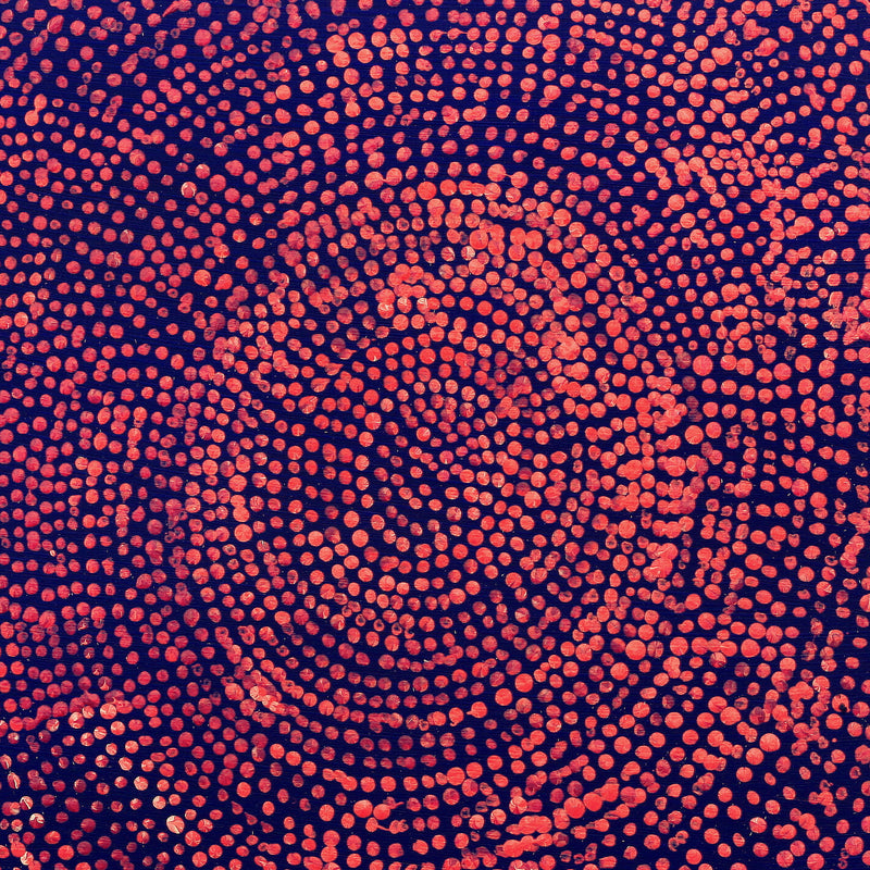 Aboriginal Artwork by Sarah Napurrurla Leo, Ngapa Jukurrpa (Water Dreaming), 30x30cm