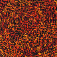 Aboriginal Artwork by Sarah Napurrurla Leo, Ngapa Jukurrpa (Water Dreaming), 30x30cm